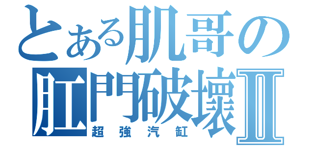 とある肌哥の肛門破壞Ⅱ（超強汽缸）