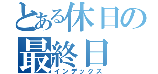 とある休日の最終日（インデックス）