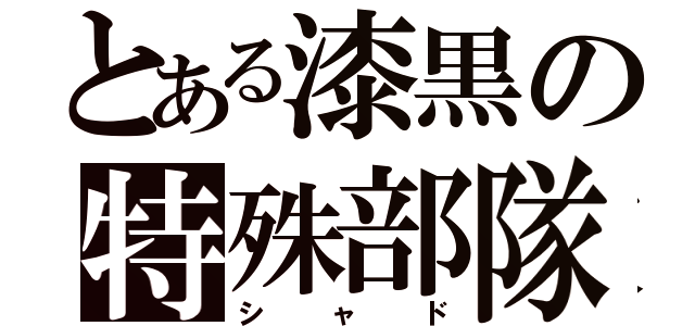 とある漆黒の特殊部隊（シャド）