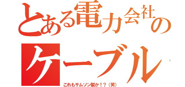 とある電力会社のケーブル（これもサムソン製か！？（笑））