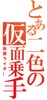 とある二色の仮面乗手（仮面ライダー）