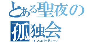 とある聖夜の孤独会（ \ソロパーティー／）