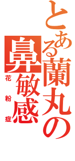 とある蘭丸の鼻敏感（花粉症）