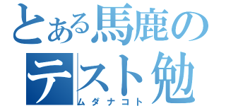 とある馬鹿のテスト勉強（ムダナコト）