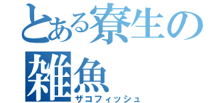 とある寮生の雑魚（ザコフィッシュ）