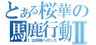 とある桜華の馬鹿行動Ⅱ（Ⅰは何処へ行った）