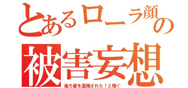 とあるローラ顔の被害妄想（後ろ姿を盗撮された！と騒ぐ）