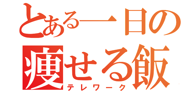 とある一日の痩せる飯（テレワーク）