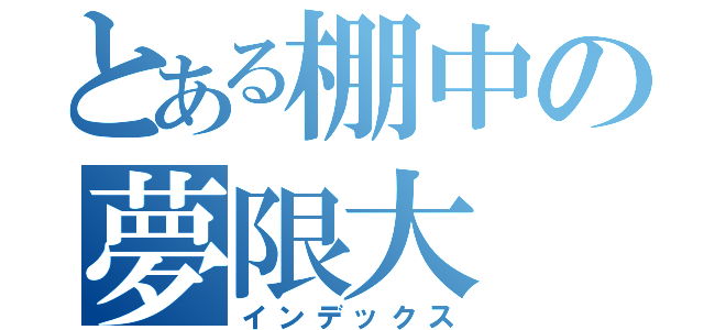 とある棚中の夢限大（インデックス）