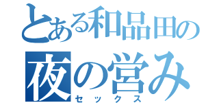 とある和品田の夜の営み（セックス）