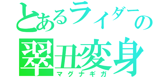 とあるライダーの翠丑変身（マグナギガ）