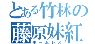 とある竹林の藤原妹紅（ホームレス）