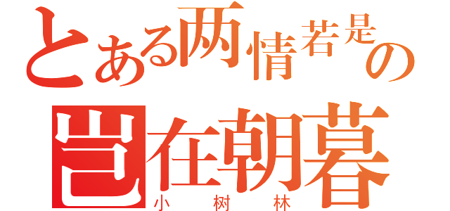 とある两情若是の岂在朝暮（小树林）