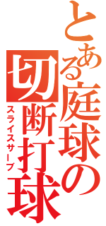 とある庭球の切断打球（スライスサーブ）