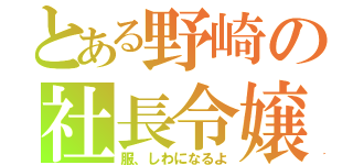 とある野崎の社長令嬢（服、しわになるよ）