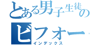 とある男子生徒のビフォーアフター（インデックス）