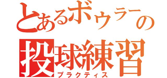 とあるボウラーの投球練習（プラクティス）