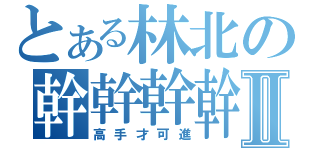 とある林北の幹幹幹幹幹幹幹幹幹Ⅱ（高手才可進）