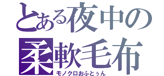 とある夜中の柔軟毛布（モノクロおふとぅん）