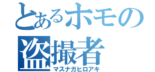 とあるホモの盗撮者（マスナガヒロアキ）