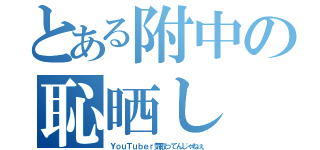 とある附中の恥晒し（ＹｏｕＴｕｂｅｒ気取ってんじゃねぇ）