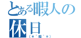 とある暇人の休日（（＊´暇｀＊））