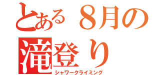 とある８月の滝登り（シャワークライミング）