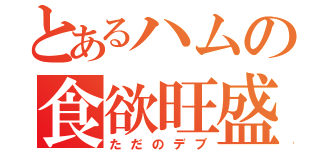 とあるハムの食欲旺盛（ただのデブ）