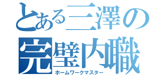 とある三澤の完璧内職（ホームワークマスター）