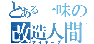 とある一味の改造人間（サイボーグ）