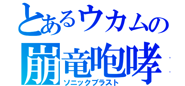 とあるウカムの崩竜咆哮（ソニックブラスト）