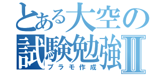 とある大空の試験勉強Ⅱ（プラモ作成）