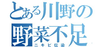 とある川野の野菜不足（ニキビ伝染）