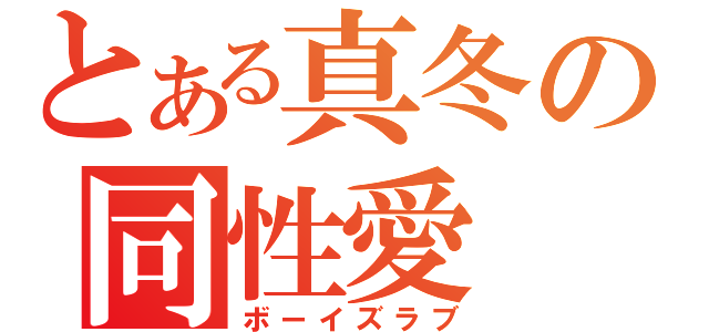 とある真冬の同性愛（ボーイズラブ）