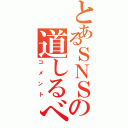 とあるＳＮＳの道しるべ（コメント）