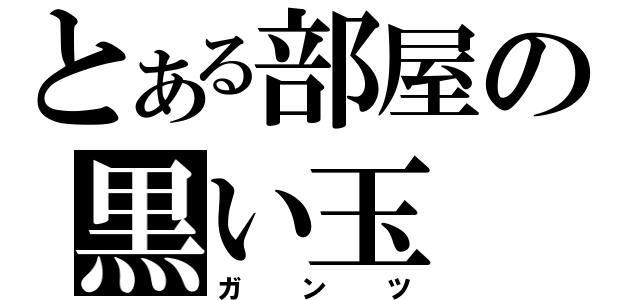 とある部屋の黒い玉（ガンツ）