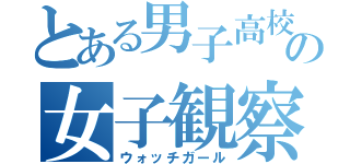 とある男子高校の女子観察（ウォッチガール）