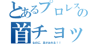 とあるプロレスの首チョップ（なのに、足がおれる！！）