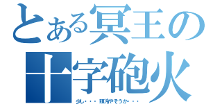 とある冥王の十字砲火（少し・・・頭冷やそうか・・・）