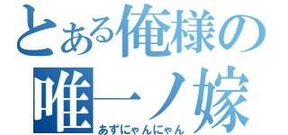 とある俺様の唯一ノ嫁（あずにゃんにゃん）