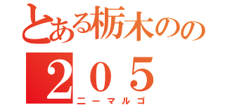 とある栃木のの２０５（二ーマルゴ）