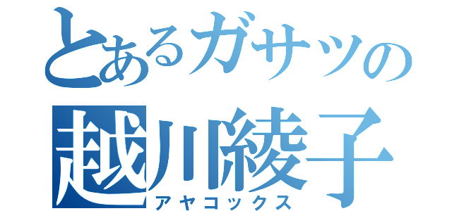 とあるガサツの越川綾子（アヤコックス）