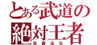 とある武道の絶対王者（佐藤法生）