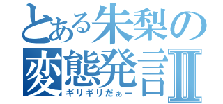 とある朱梨の変態発言Ⅱ（ギリギリだぁー）