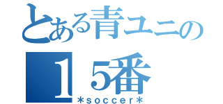 とある青ユニの１５番（＊ｓｏｃｃｅｒ＊）