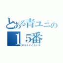 とある青ユニの１５番（＊ｓｏｃｃｅｒ＊）