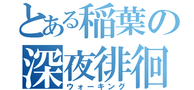 とある稲葉の深夜徘徊（ウォーキング）