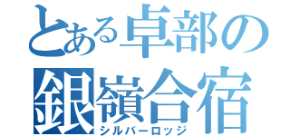 とある卓部の銀嶺合宿（シルバーロッジ）