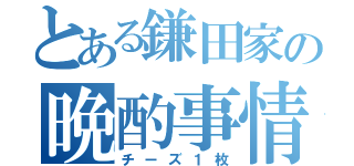 とある鎌田家の晩酌事情（チーズ１枚）