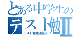 とある中学生のテスト勉強Ⅱ（テスト勉強頑張る）